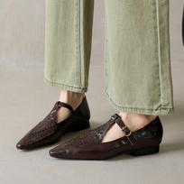 Krazing Pot Sheepskin Spring Summer Size 40 Loafers Thick Low Heels Women Pointed Toe Leisure Pumps 35 ruda