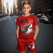 Children's Sets Boys Animal Shark 3D Print Clothing Set Suit For Boy Summer Short Sleeve Active Sports Fashion Polyester Kids 100