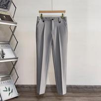 Men's Hong Kong Style Slim Straight Suit Pants - Trendy Casual Korean Autumn Nine-Point Drape. 34 šviesiai pilka spalva