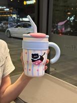 2024 Big Mac Large Capacity Thermos Cup with Straw - High Value, Office-Friendly, Stylish Ice Cup for Girls Single Cup [Gift Box]