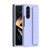 Matte Hard Plastic Grip Case Strap For Samsung Galaxy Z Fold 5 4 3 Wristband Elastic Armor Cover For Samsung Z Fold5 Fold4 Fold3 For Samsung Z Fold 5 gray