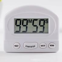 Nešiojamas virtuvės maisto gaminimo laikmatis Mini atgalinės atskaitos LCD ekranas su magnetine nugarėle balta