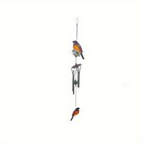 Red Bird Metal Wind Chime - Vibrant Red Creative Wind Chime Memorial Gift for Indoor/Outdoor Garden Decoration, 24 Inches