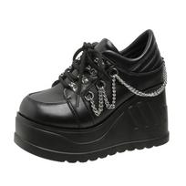 Large Size 34-42 Thick Soled Shoes Punk New Retro Elements Large Round Toe High-heeled Sponge Cake Doll Toe Shoes Soft Women's Shoes 42 juoda