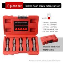 10-Piece Broken Screw and Nut Extractor Set - Multi-Spline for Damaged Wire and Slipped Nuts