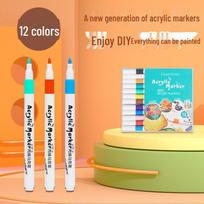 Acrylic Marker & Watercolor Pen Set: Stackable Brushes for Students, 60/80 Colors orange