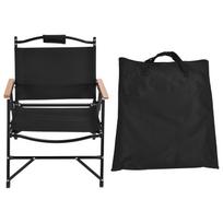 Foldable Chair Ergonomic Design 120kg Bearing Capacity Portable Comfortable Outdoor Chair for BBQ black