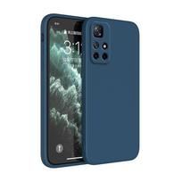 Telefono dėklas Xiaomi Redmi Note 11T 5G POCO M4 Pro 5G Kameros apsauga Kvadratinis Matinis Silikoninis POCO M4Pro 5G Apsauginis dėklas Redmi Note 11T 5G tamsiai mėlyna spalva
