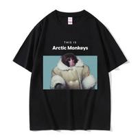 Juokingi Arctic Monkeys grafiniai marškinėliai vyrams moterims retro pankų drabužiai marškinėliai kasdieniai medvilniniai didelio dydžio marškinėliai S gray