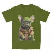 Casual Parody Frenchie French Bulldog T Shirt Men Women Pure Cotton Cute Puppy Dog Tees Shirt Adult Clothing S armijos žalia spalva
