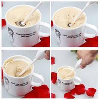 Mini Handy Electric Whisk Mixer Coffee Milk Frother Foamer Kitchen Tool gray