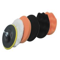 Car Polishing & Waxing Sponge Pad Set: Self-Adhesive Wool Ball & 3-7” Wheel Discs