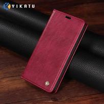 Business Leather Case for Samsung Galaxy Note 20 Ultra 10 Plus Lite 9 8 Cover Flip Wallet Card Holder Phone coque Galaxy Note 8 vyno raudonos spalvos