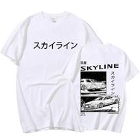 2024 Fashion Cotton T-Shirt Drift Japan Anime AE86 Inifirst D Summer Casual T-Shirt R34 Skyline GTR JDM Oversized Print Unisex T Shirts S