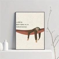Vintage Cartoon Surfing Animals Surfing Sloth Frog Racoon Zebra Poster HD Posters Room Bar Cafe Decor Art Wall Painting Picture 21cm×30cm NoFrame