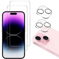 Tempered Glass Film for iPhone 15 and Camera Protection [2 Pack] Phonillico® Protective Glass skaidri