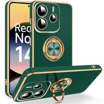 Case for Xiaomi Redmi Note 14 5G (not for 4G) - Shockproof Silicone with Night Green Ring