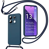 Case for Xiaomi Redmi Note 13 Pro+ 5G - E.F.CONNECTION - Shockproof Silicone - Adjustable Cord - Navy Blue - Flexible