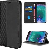 Case - OPPO - Find X5 Pro - Black PU Leather - Mosaic Pattern - Video Stand