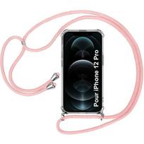 Coque Collier Cordon - E.F.CONNECTION - pour iPhone 12 Pro - Souple - Anti-Rayure - Rose