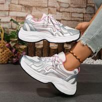 Dad shoes women's ins tide thick sole heightening breathable versatile sports and leisure shoes 2024 summer new women's shoes 36 rožinė