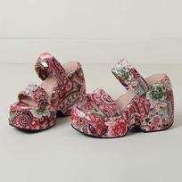 Krazing Pot Fashion Mules Polyurethane Spring Summer Size 43 Size 42 Summer Prints Skin Women Platform Women Peep Toe Slip on Sandals 35 raudona