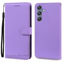 M34 5G Case For Samsung Galaxy M34 Case Leather Wallet Flip Case For Samsung Galaxy M34 5G M346B Cover Coque Fundas Shell Etui For Samsung M34 5G šviesiai violetinė spalva