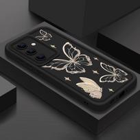 For Samsung S25 Ultra S24 FE S23 S22 A56 A36 A55 A16 A15 A35 Case Butterfly Print Soft Silicone Shockproof Lens Protection TPU Matte Phone Cover Samsung S25