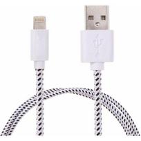 Braided Cable - APPLE - iPhone 6/6S - 1m - USB - Lighting Connector - White balta
