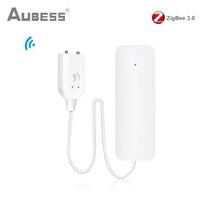 Tuya Zigbee Water Leakage Alarm Water Leak Sensor Detector Flood Alert Overflow Security Alarm System Works With Zigbee Gateway white