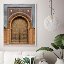 Šiuolaikinė Šiaurės šalių Maroko durų architektūra Drobės tapyba Dekoratyvinė tapyba aliejiniais dažais Islamo sienų menas Namų dekoras Miegamojo nuotraukos 21*30cm