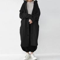 Autumn and Women's Windbreaker Coat, Women's Hooded Mid Length Coat S raudona