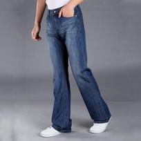 Men's Flare Jeans Men's Loose Korean Casual Men's Pants 29 tamsiai mėlyna spalva