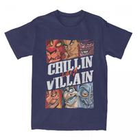 Villains T Shirts Chillin Like A Villain Group Portrait Vintage Tee Shirt Short Sleeve T-Shirt Cotton Gift Idea Tops S tamsiai mėlyna spalva