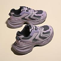 2024 Spring and Autumn New Fashion ins Tide Daddy Shoes Women's Two Cotton Lightweight Running Shoes Casual Sneakers Women's 35 violetinė