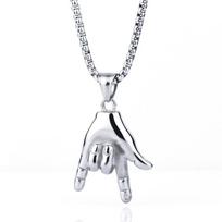 Retro Goat Skull Pendant Domineering Trendy Men'S Titanium Steel Necklace Does Not Fade Personalized Sweater Chain
