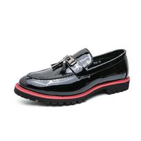 Italian Luxury Mens Casual Shoes Fashion Slip On Formal Loafers High Quality Brand Leather Wedding Shoes for Men Moccasin Hombre 38 juoda