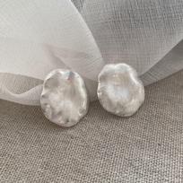 New Silver Thick Brushed Earrings with Irregular Design, Personalized and Niche Temperament, Versatile Earrings