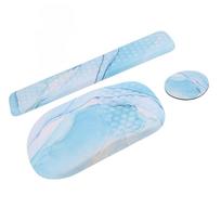 Ergonomic Mouse Pad with Wrist Support Memory Foam Anti Slip Keyboard Wrist Rest with Coaster for Blue Plated