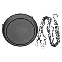 Bird Feeder Large Capacity Powder Coated Fine Metal Mesh Bird Feeder Hanging Tray for Garden Yard gray