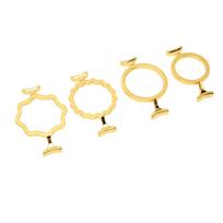 4Pcs Wax Seal Molds Gold Color Zinc Alloy Assorted Style Sturdy Durable Wax Seal Stamp Rings for