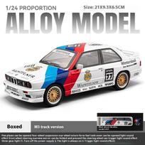 1/24 Scale BMW M3 E30 1988 Track Edition Alloy Diecast Model Sound and Light Vehicle Model Display Ornament Present for Boyfriends balta