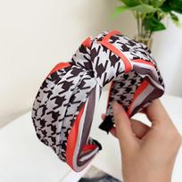 PROLY New Fashion Headband For Women Center Knot Houndstooth Hairband Wide Side Casual Headwear Hair Accessories