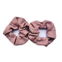 2PCS Gold Dot Fabric Hair Loop Hair Scrunchies Hair Bands Scrunchy Hair Ties Ropes Ponytail holder for Women or Girls