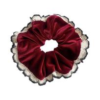 1pc Lace lace large intestine hair loop tied with ponytail temperament headband retro meatball hair rope hair accessory