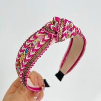 PROLY New Fashion Headband For Women Shining Bohemia Hairband For Adult Center Knot Casual Turban Summer Hair Accessories