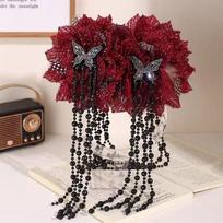 Vintage Tassel Flowers Hair Claw Exquisite Floral Shark Clip Hair Clips Women Temperament Headwear Hair Accessories Girl Gifts