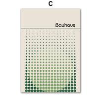 Bauhaus Green Color Block Lines Modern Minimalist Wall Art Posters Prints Canvas Painting Abstract Pictures Living Room Decor 21cm×30cm NoFrame