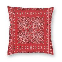 Red Bandana Pattern Square Pillow Case Polyester Throw Pillow  Cushion Covers 30x30cm balta