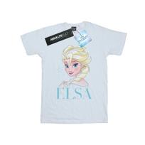 Disney Womens/Ladies Frozen Elsa Snowflake Portrait Cotton Boyfriend T-Shirt S balta